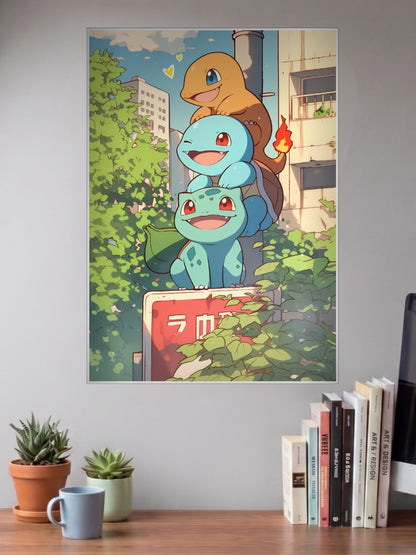 Starter Trio Street Sign Anime Poster