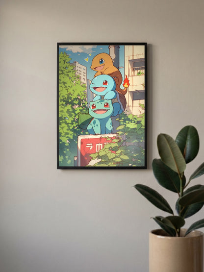 Starter Trio Street Sign Anime Poster
