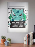 Bulbasaur Grass Mugshot Anime Poster
