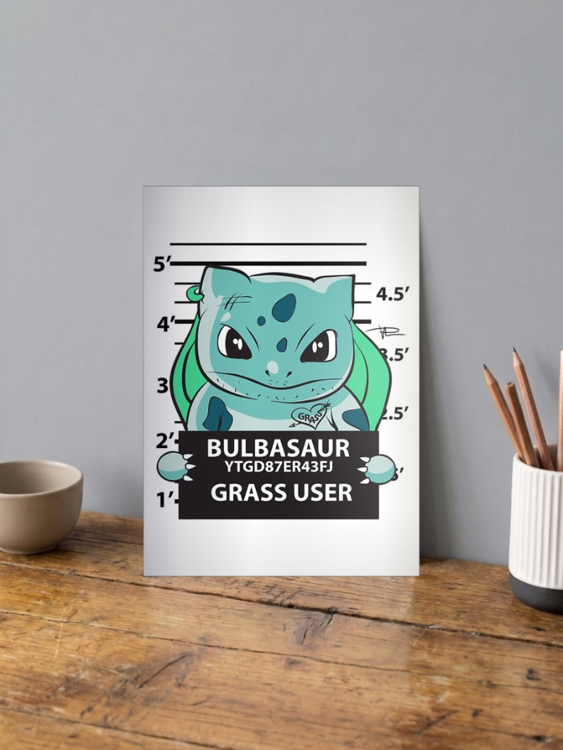 Bulbasaur Grass Mugshot Anime Poster