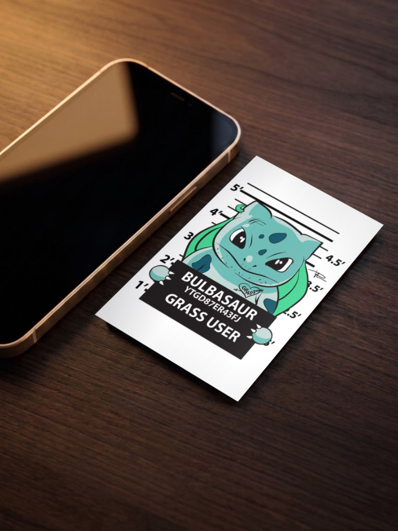 Bulbasaur Grass Mugshot Anime Poster