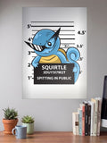 Squirtle Public Mugshot Anime Poster