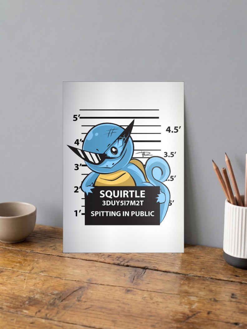 Squirtle Public Mugshot Anime Poster