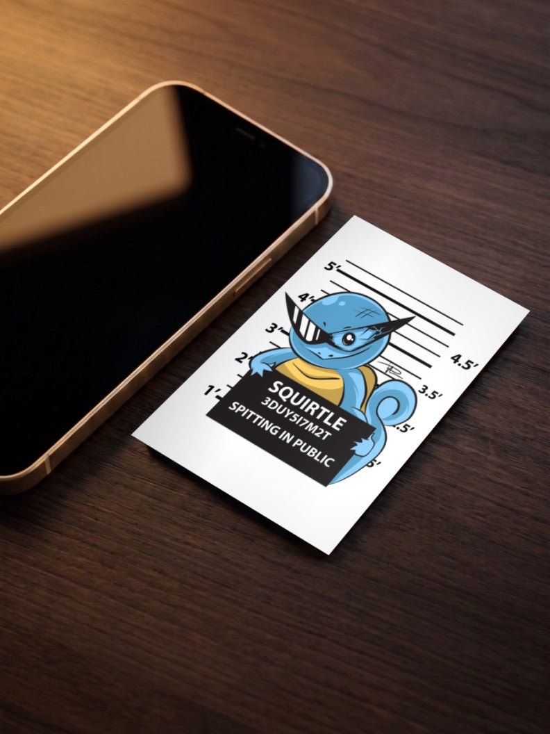 Squirtle Public Mugshot Anime Poster
