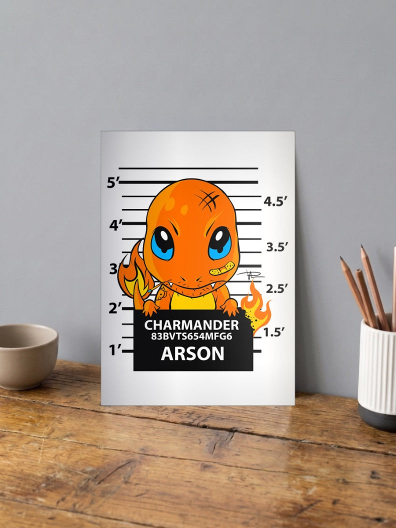 Charmander Arson Mugshot Anime Poster