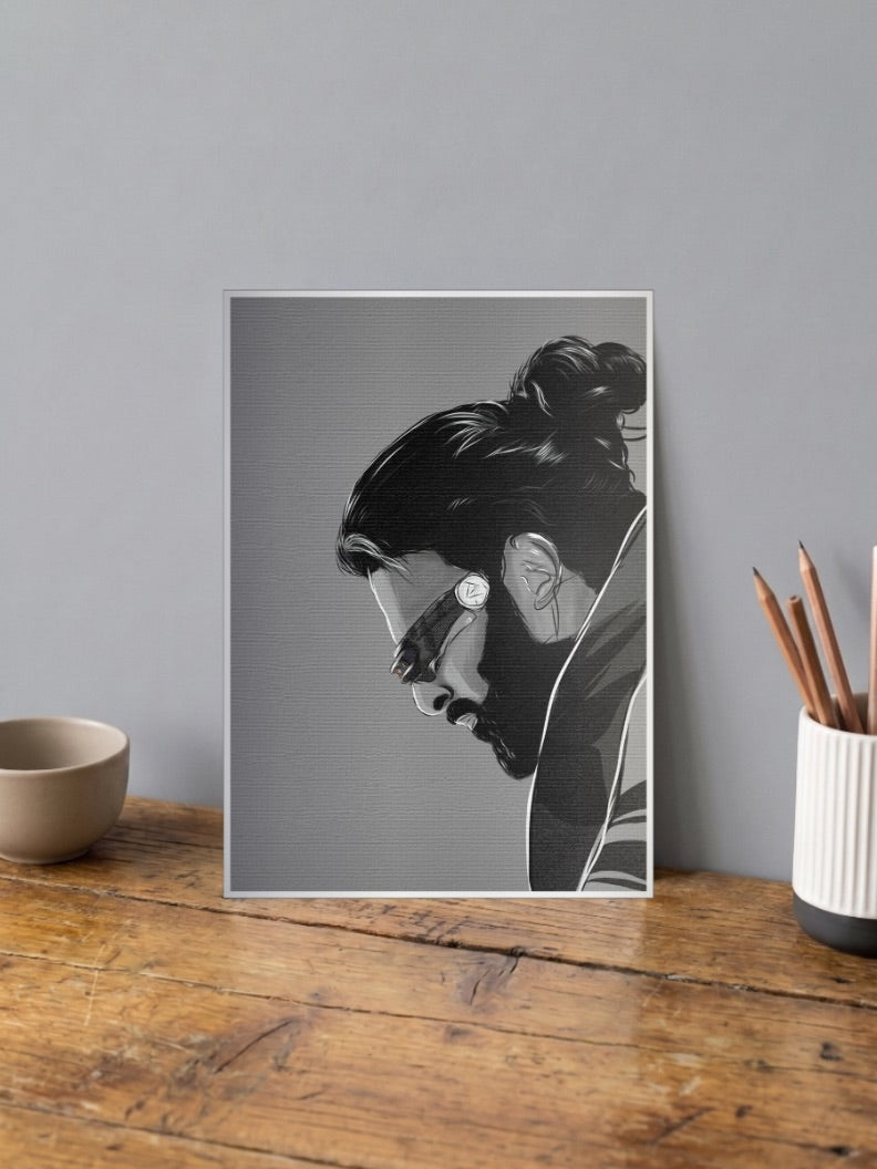 Prabhas Side Portrait Celebs Poster