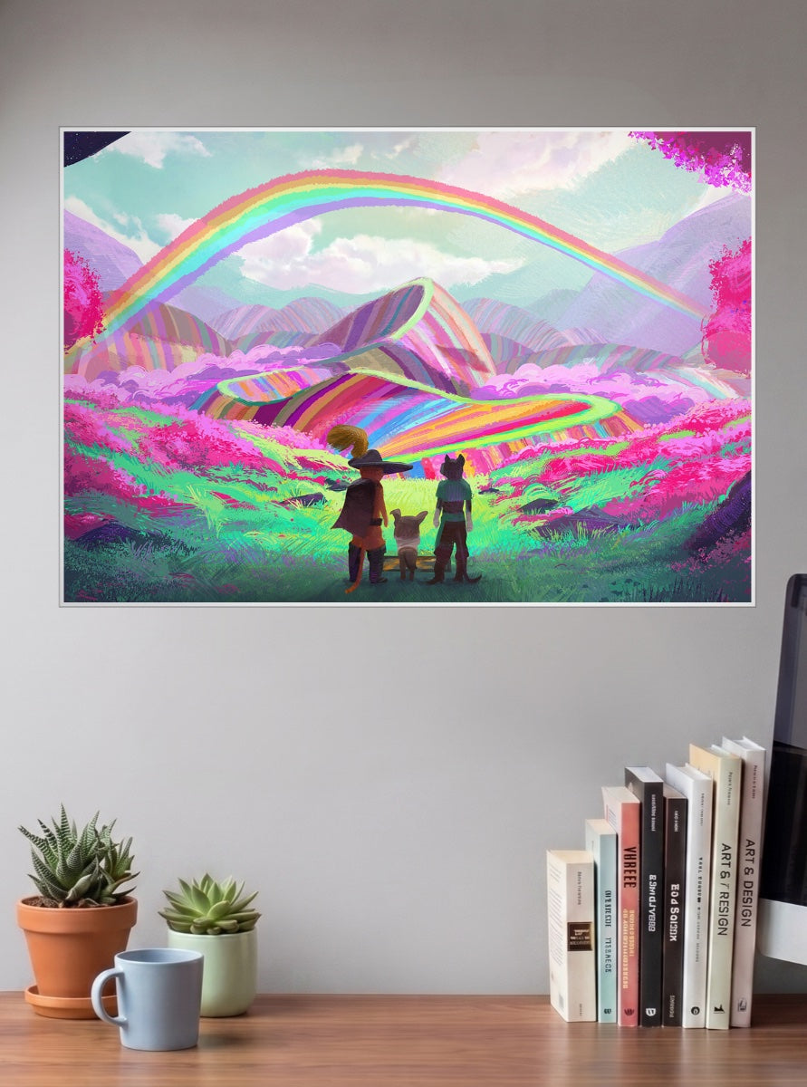Psychedelic Rainbow Land Abstract Poster