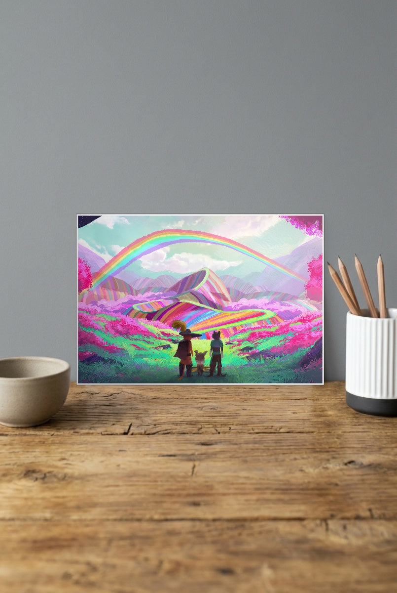 Psychedelic Rainbow Land Abstract Poster