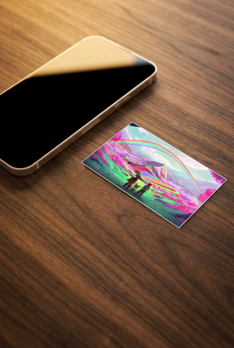 Psychedelic Rainbow Land Abstract Poster