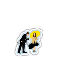 Ted and Yellow Umbrella  Sticker