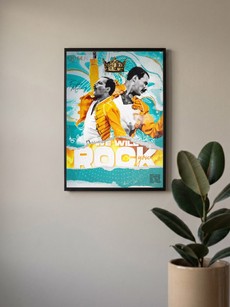 Queen We Will Rock You Art Bands Poster