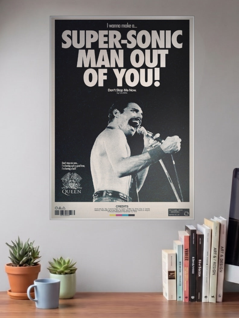 Queen Super Sonic Vintage Art Bands Poster