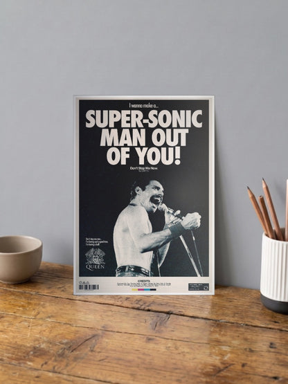 Queen Super Sonic Vintage Art Bands Poster