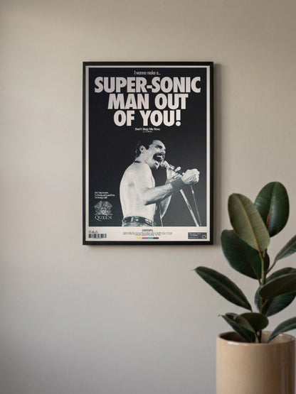 Queen Super Sonic Vintage Art Bands Poster