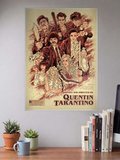 Tarantino Cast Collage Hollywood Movie Poster