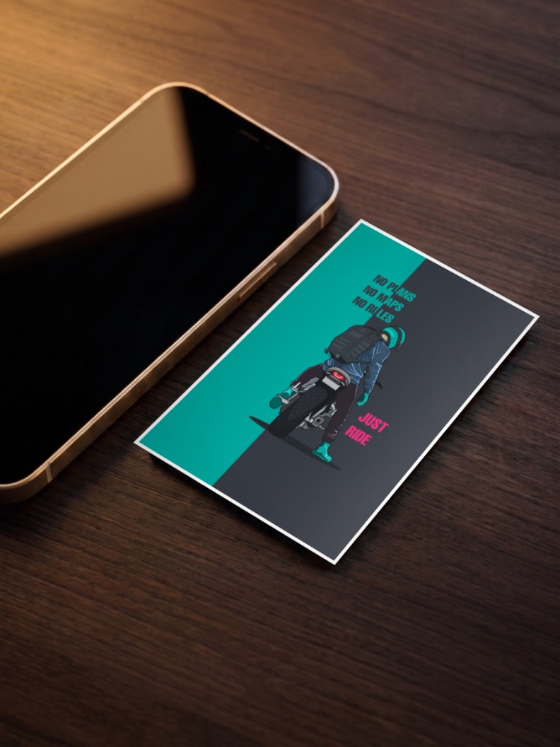 Just Ride Motorcycle Quote Quotes Poster