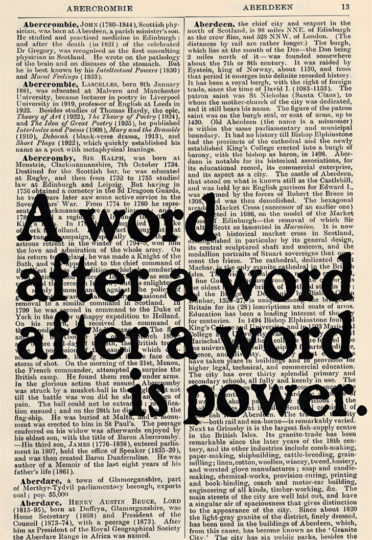 A word after a word is power Poster