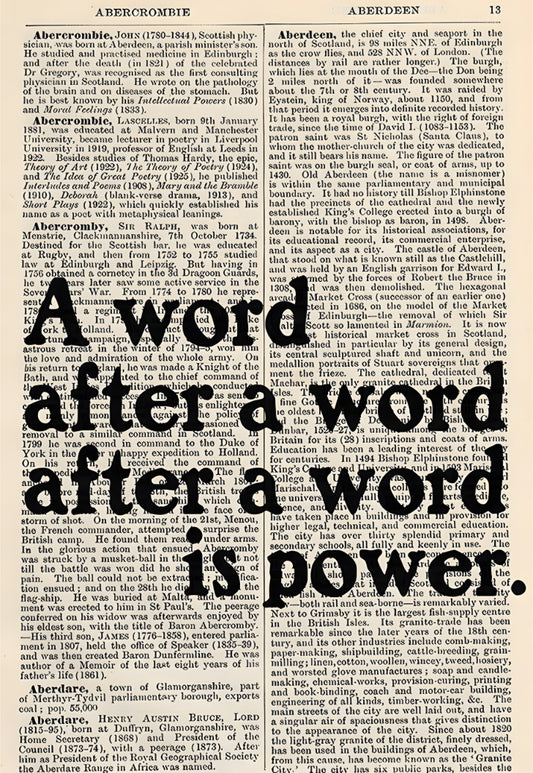 A word after a word is power Poster