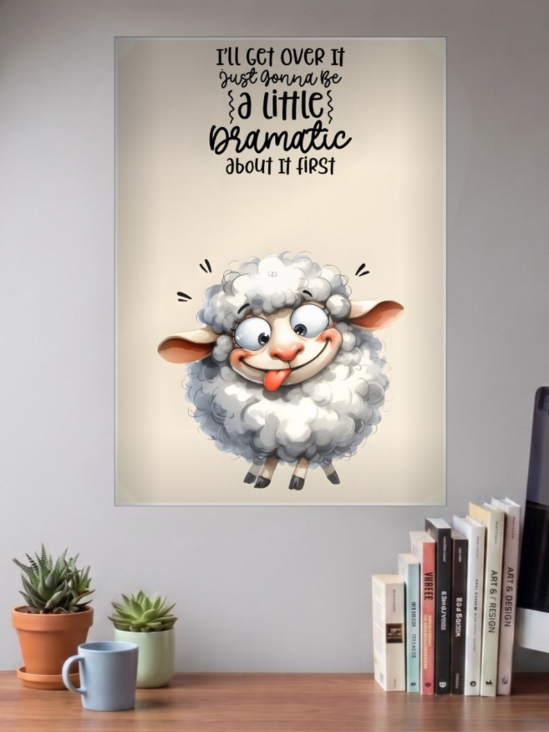 Get Over It Sheep Quote Quotes Poster
