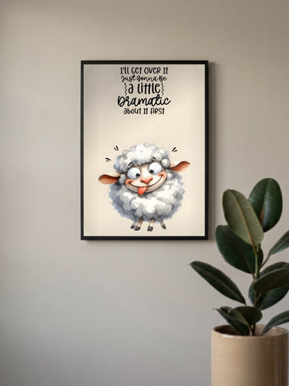 Get Over It Sheep Quote Quotes Poster