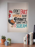 Whisper In My Pants Rooster Quote Quotes Poster