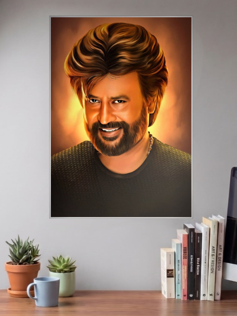 Rajinikanth Portrait Celebs Poster