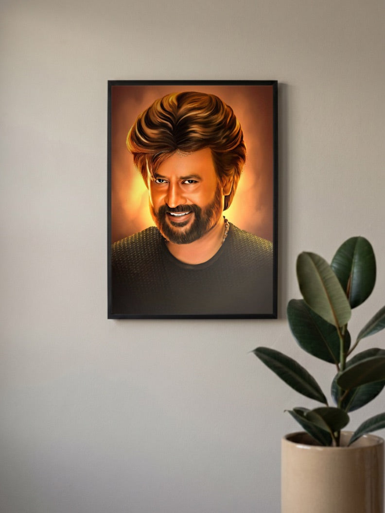 Rajinikanth Portrait Celebs Poster
