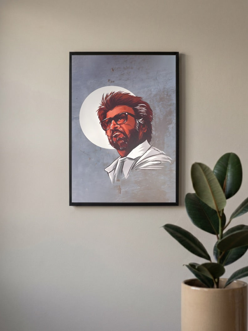 Rajinikanth Stylized Art Celebs Poster