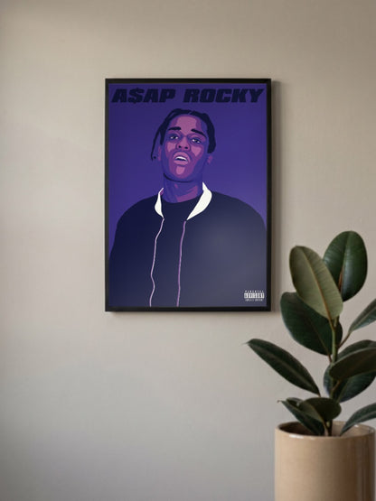 ASAP Rocky Purple Art Singers Poster