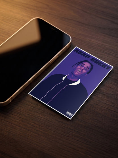 ASAP Rocky Purple Art Singers Poster