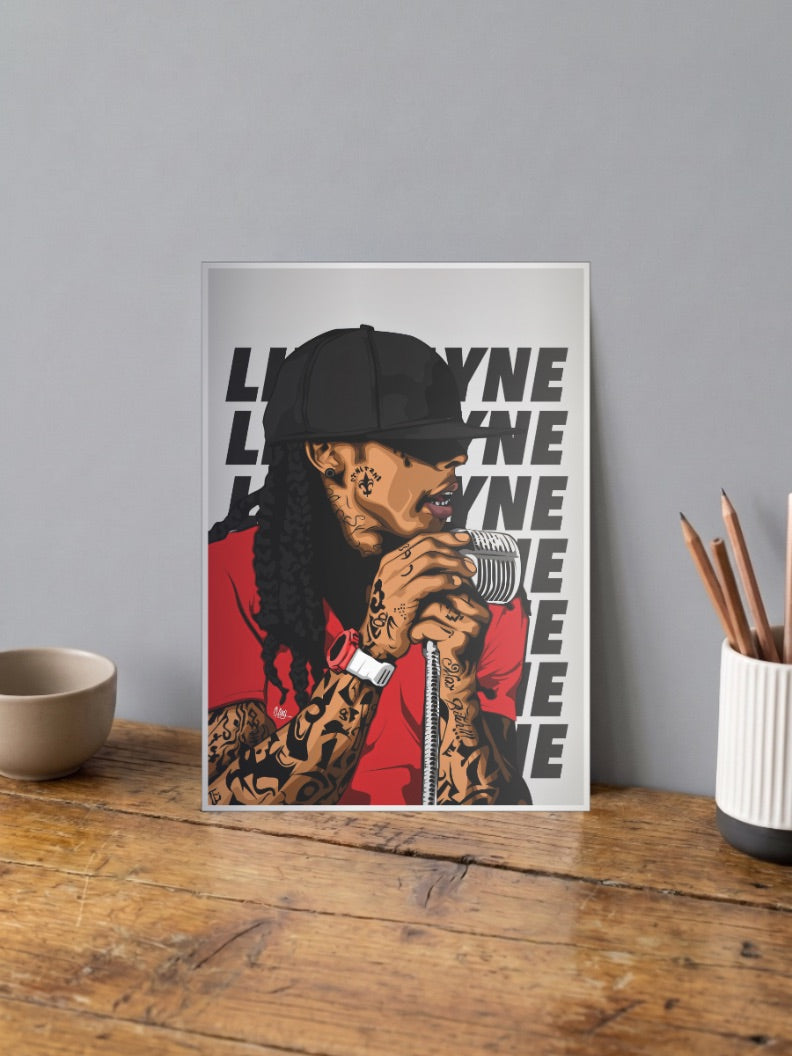 Lil Wayne Microphone Singers Poster
