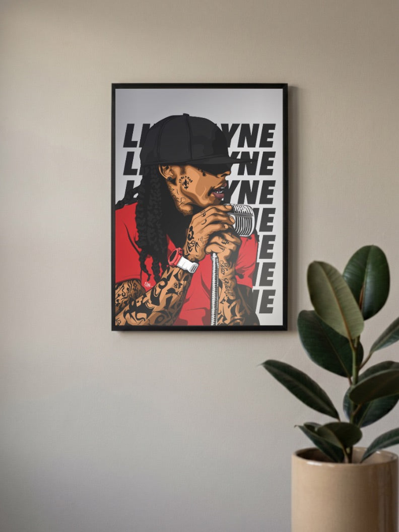 Lil Wayne Microphone Singers Poster