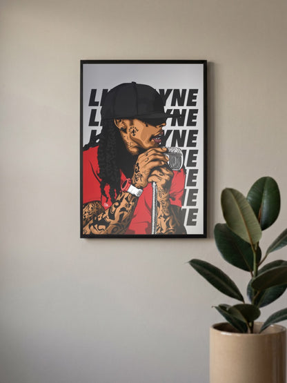 Lil Wayne Microphone Singers Poster