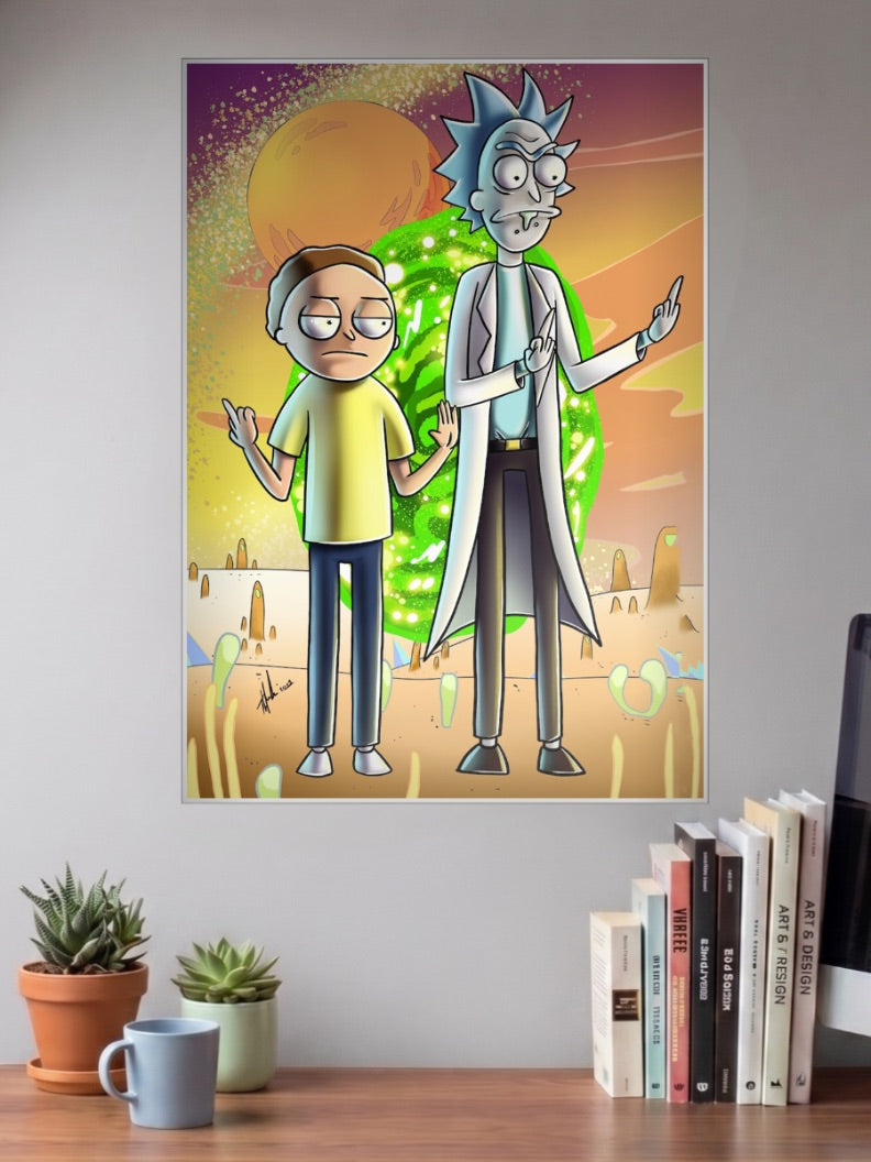 Rick And Morty Portal Cartoon Poster