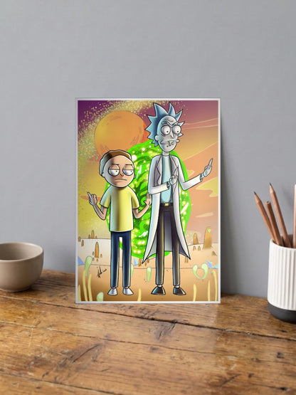 Rick And Morty Portal Cartoon Poster
