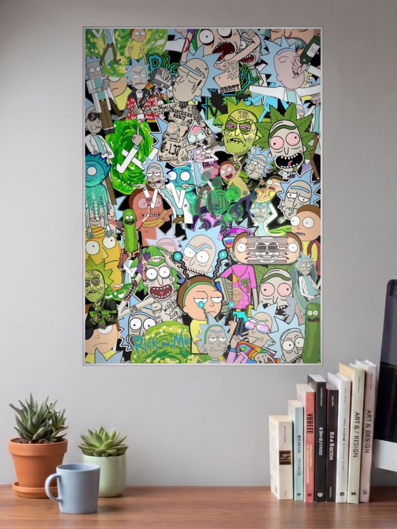 Rick Psychedelic Art Cartoon Poster
