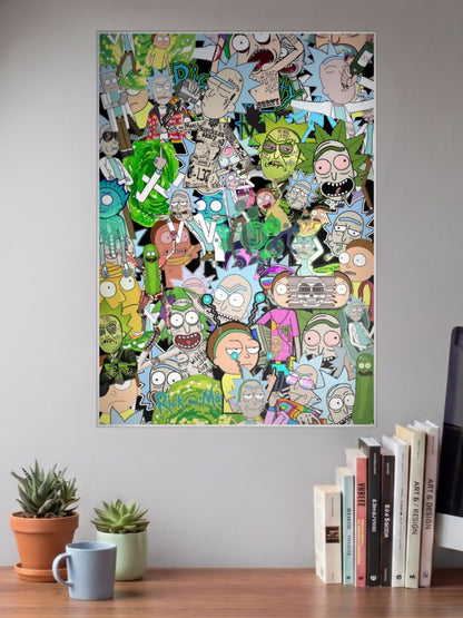 Rick Psychedelic Art Cartoon Poster