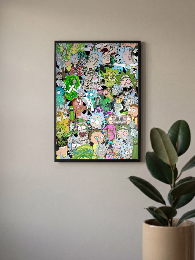 Rick Psychedelic Art Cartoon Poster