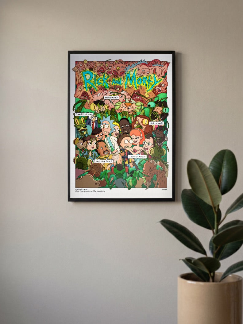 Rick and Morty collage Poster
