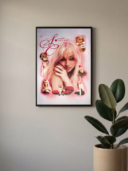 Sabrina Carpenter Pink Collage Singers Poster