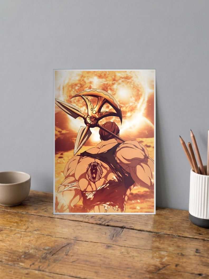 Escanor Back View Sun Art Anime Poster