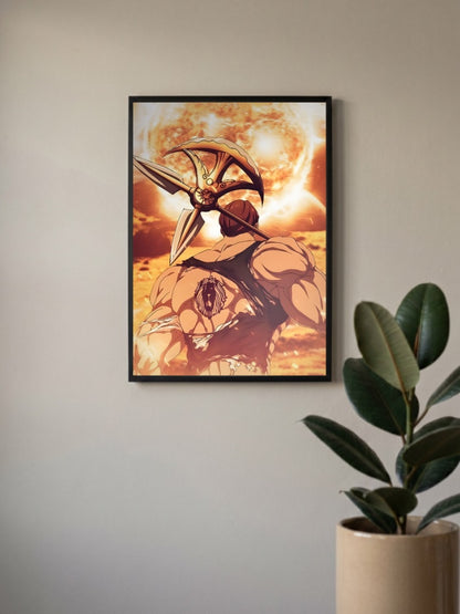 Escanor Back View Sun Art Anime Poster