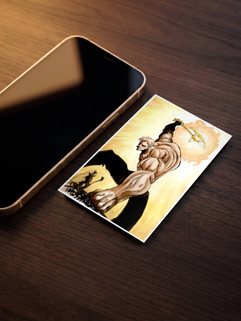 Escanor Dynamic Sword Swing Anime Poster