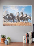 Seven Running Horses Abstract Poster