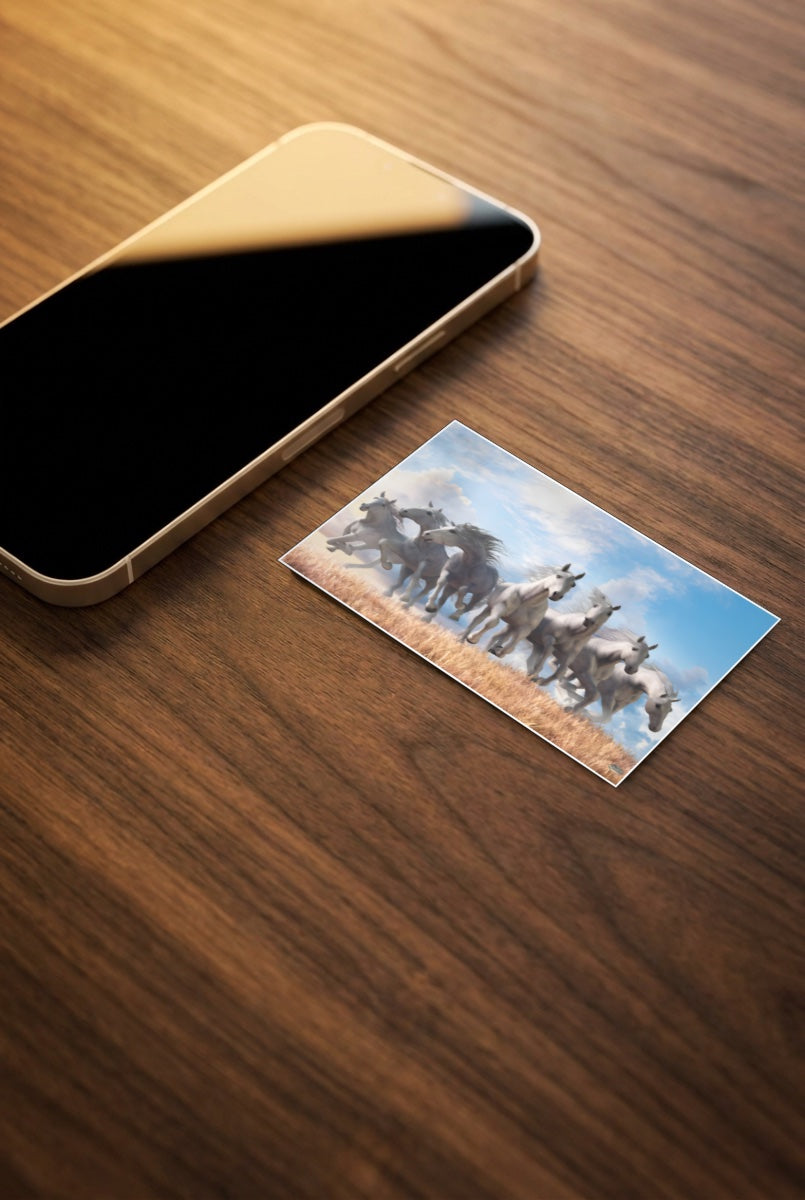 Seven Running Horses Abstract Poster