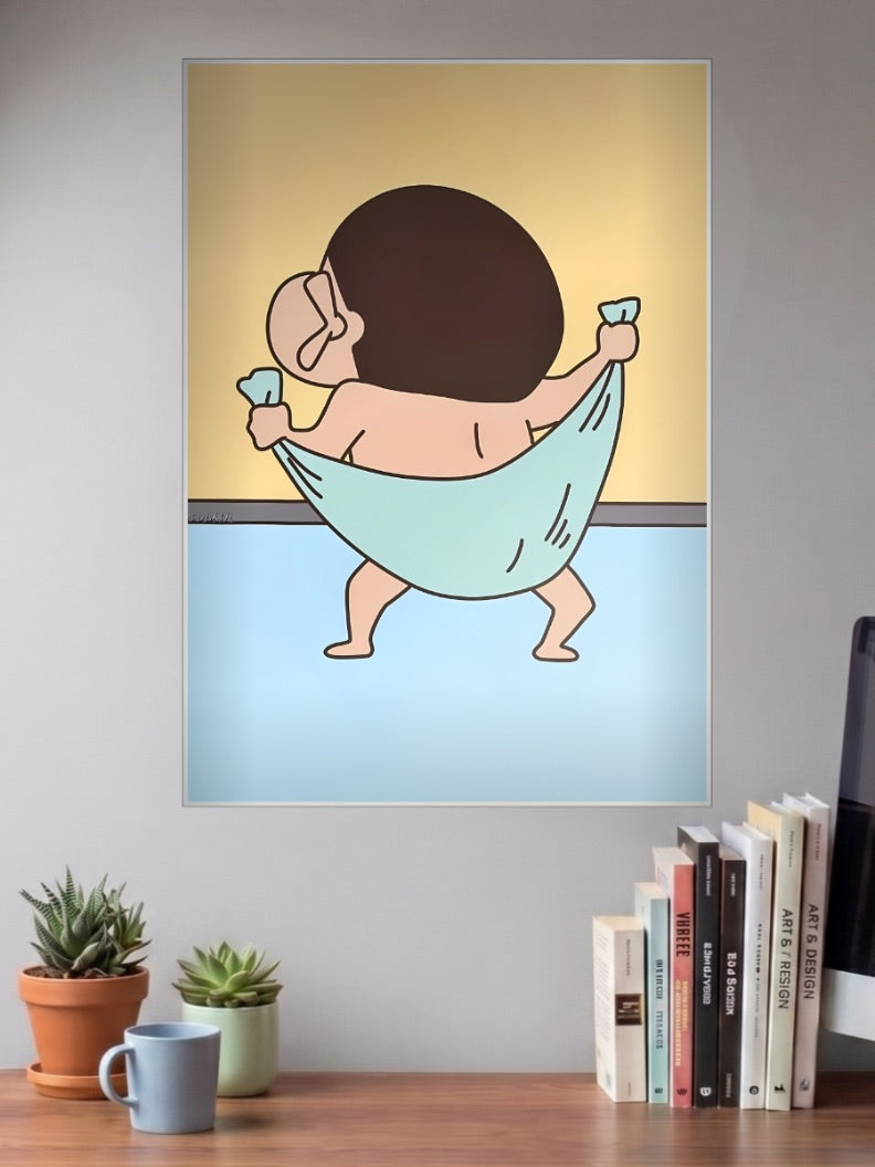 Shin Chan Towel Run Poster Anime Poster