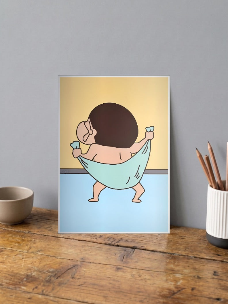 Shin Chan Towel Run Poster Anime Poster