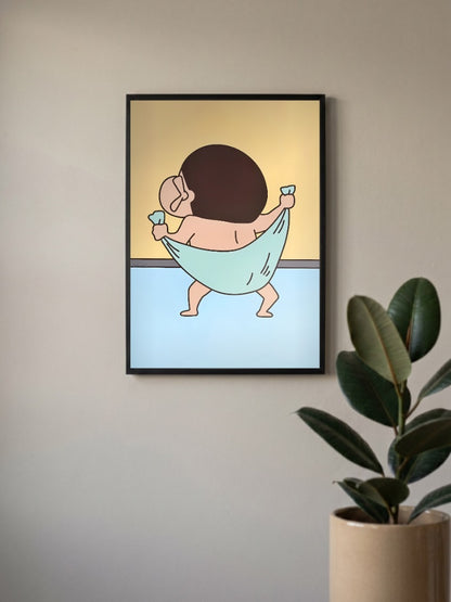 Shin Chan Towel Run Poster Anime Poster