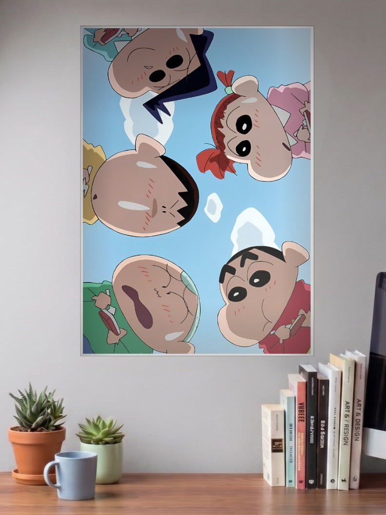 Shin Chan Friends Group Art Anime Poster