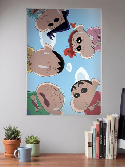 Shin Chan Friends Group Art Anime Poster